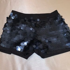 Esley | Navy Blue Sequin Shorts